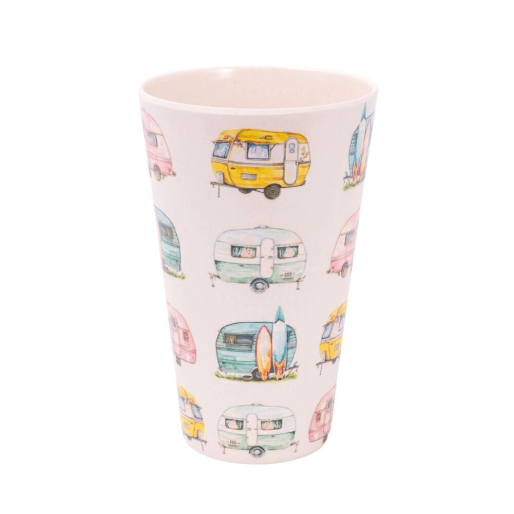4PK Splosh Caravan Bamboo Melamine Water Drink Tumbler Cup 360ml/13cm White