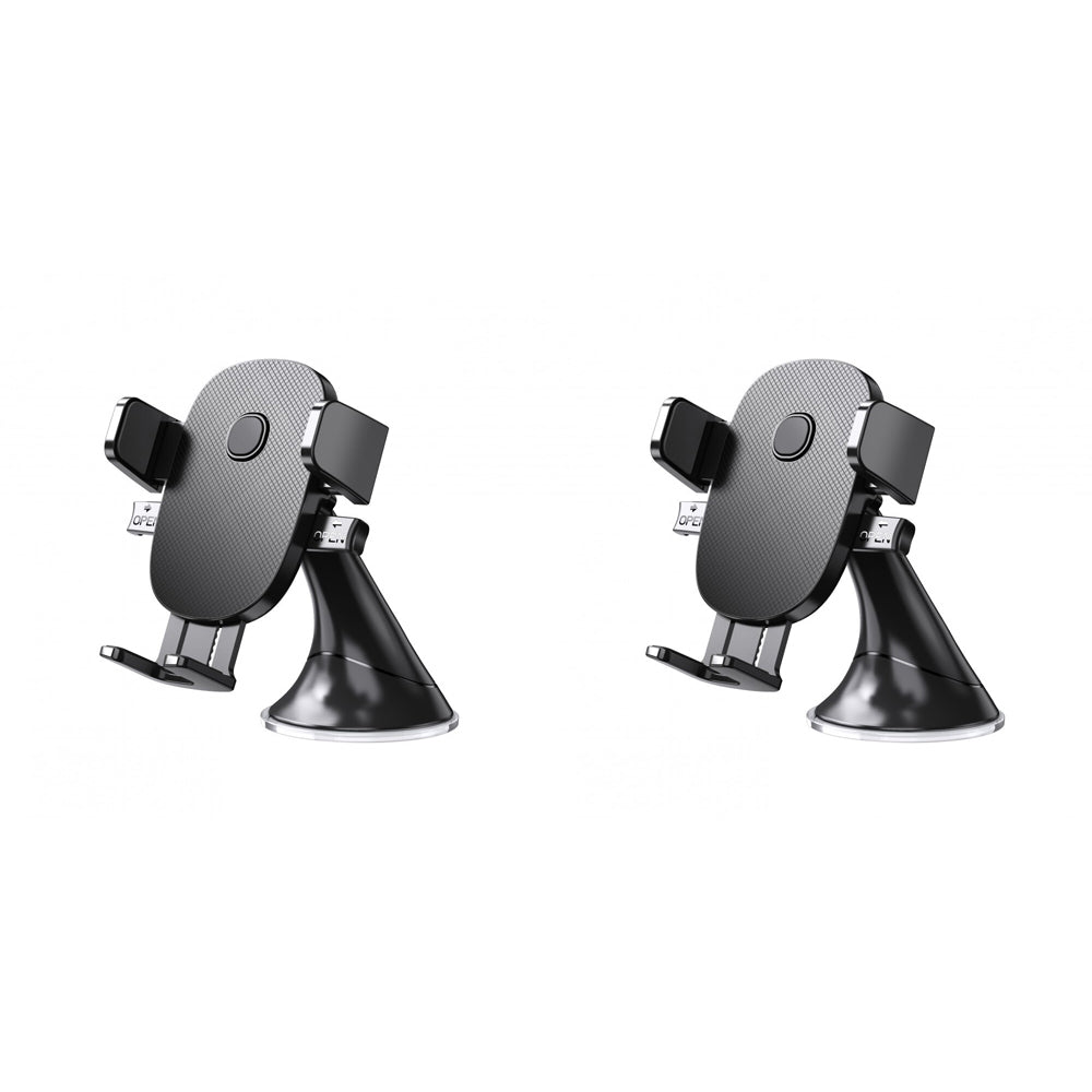 2PK Laser Adjustable Windscreen Car Phone Holder Mount - Black
