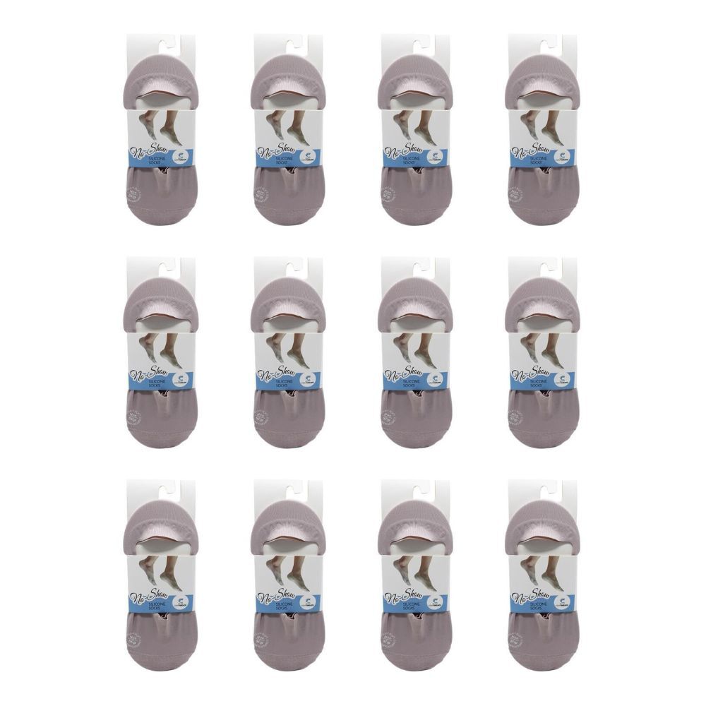 12PK Cosy Threads Breathable Non-Slip No Show Silicone Socks Pair Assorted