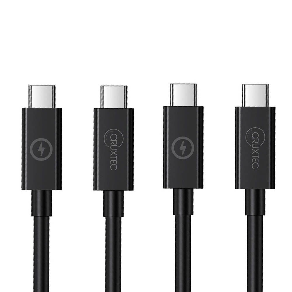 2PK Cruxtec 3m USB-C to Cable Cord for Syncing & Charging 240W 5mm Black