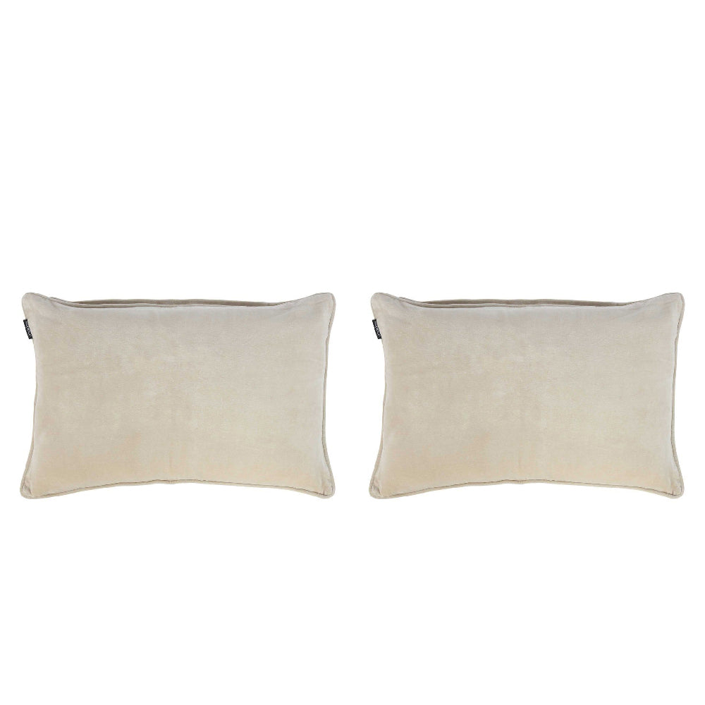2PK Belle Chelsea Velvet Cotton Cushion Cover 40x60cm Rectangle - Natural