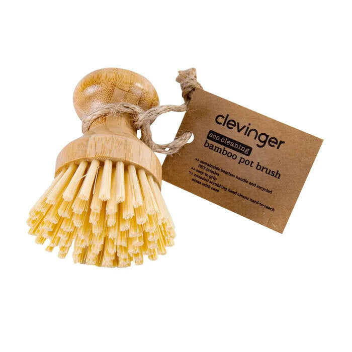 3PK Clevinger Eco Cleaning Bamboo Pot Brush