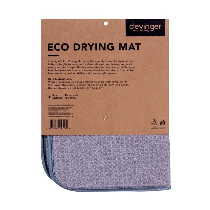 2PK Clevinger Microfibre Eco Dish Drying Mat 40x45cm Assorted