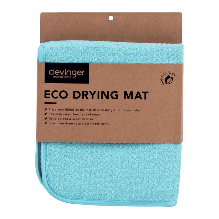 2PK Clevinger Microfibre Eco Dish Drying Mat 40x45cm Assorted