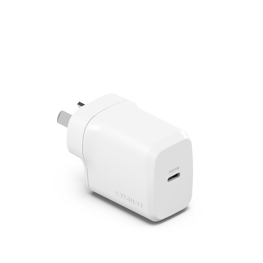 2PK Cygnett PowerPlus 25W GaN USB-C Wall Samsung Charger Adapter - White