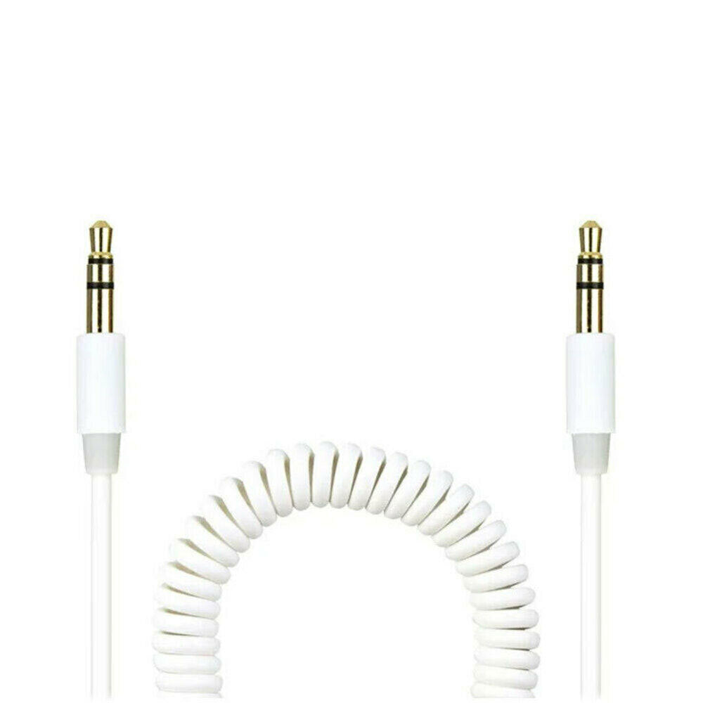 3PK Crest 1.5M Coiled 3.5mm AUX Cable - White