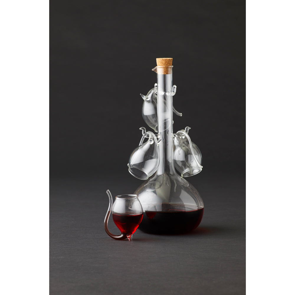 5pc Davis & Waddell Fine Foods Port Flask/Sippers Set Flask 60ml/800ml