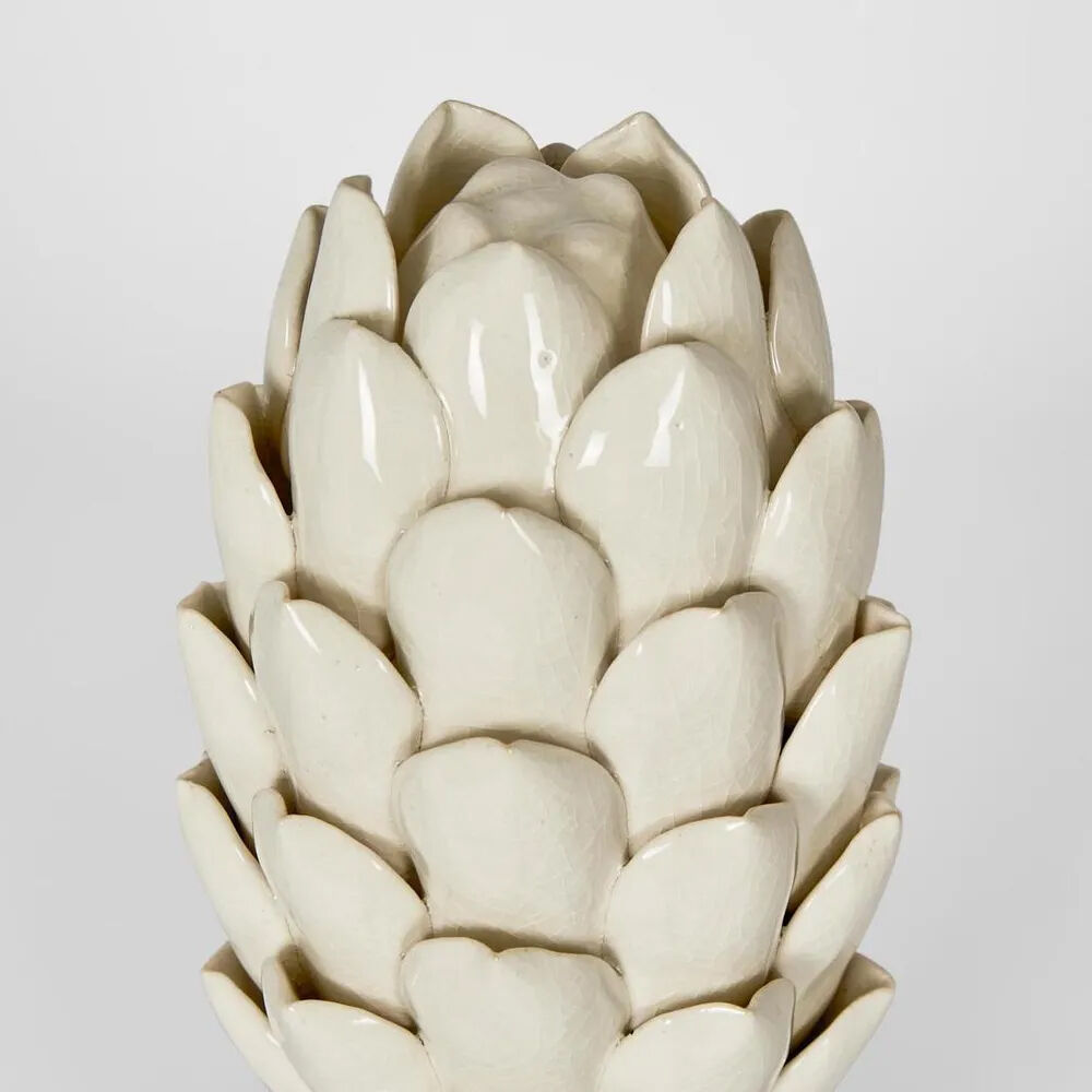 Belle Ceramic Artichoke Sculpture Short 12x27cm - White