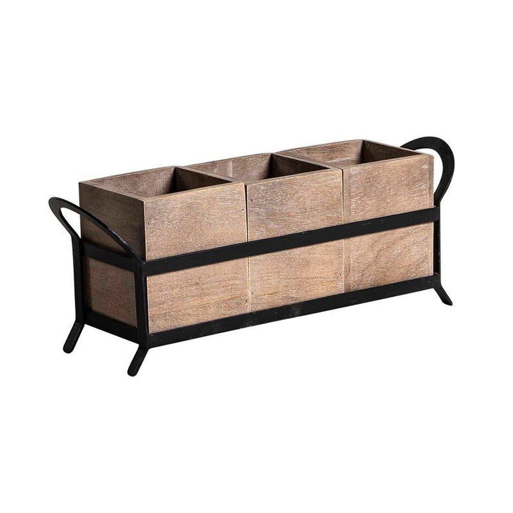 Belle Singita Cutlery Stand Home/Kitchen Organiser 37cm Brown