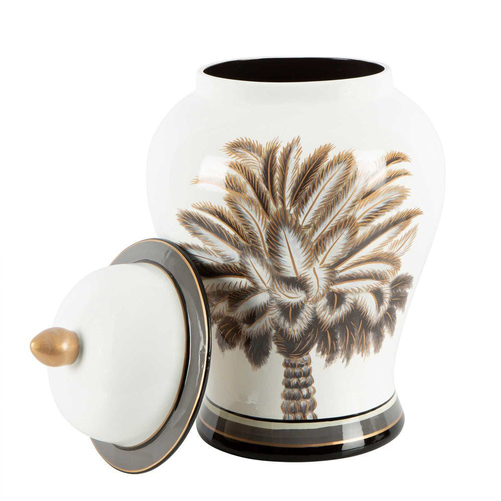 Belle Montane Porcelain Ginger Jar w/ Lid Large 48x26cm - Brown