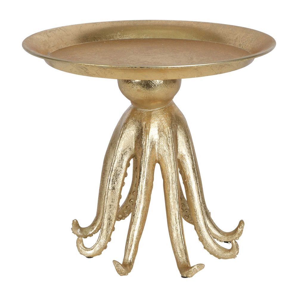 Belle Octopus Standing Tray Kitchen Decorative Serveware 34x27cm - Gold