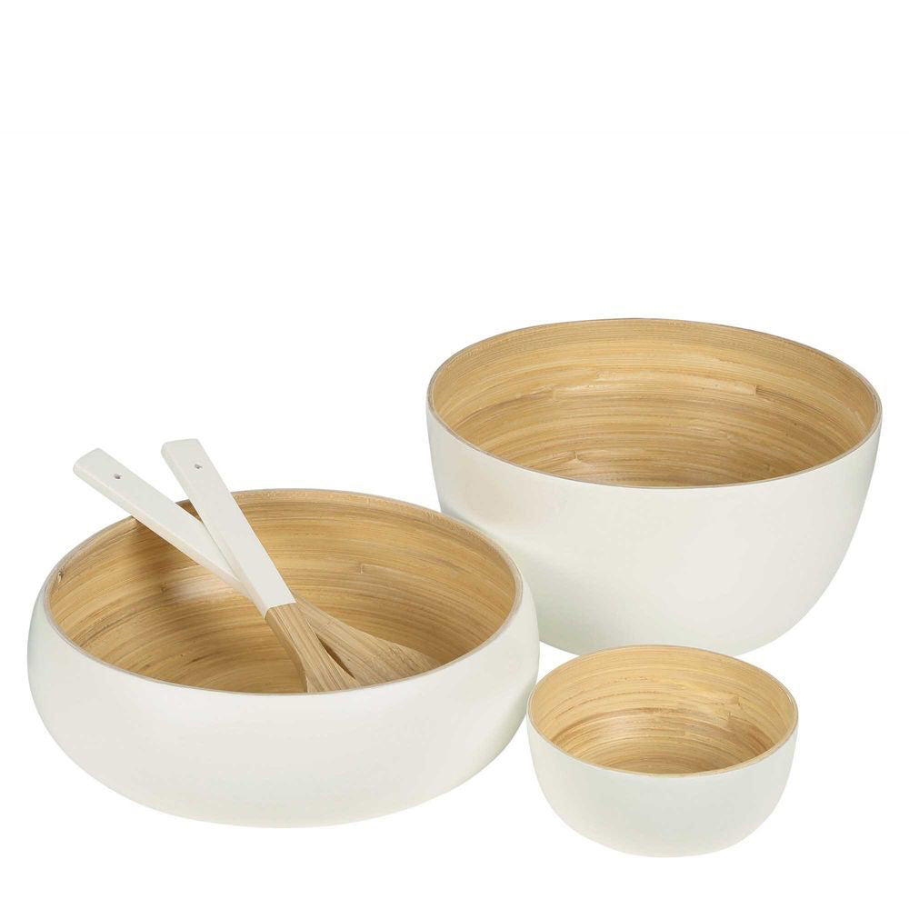 4PK Belle Blana Small Bamboo 15cm Noodle Bowl Round - White