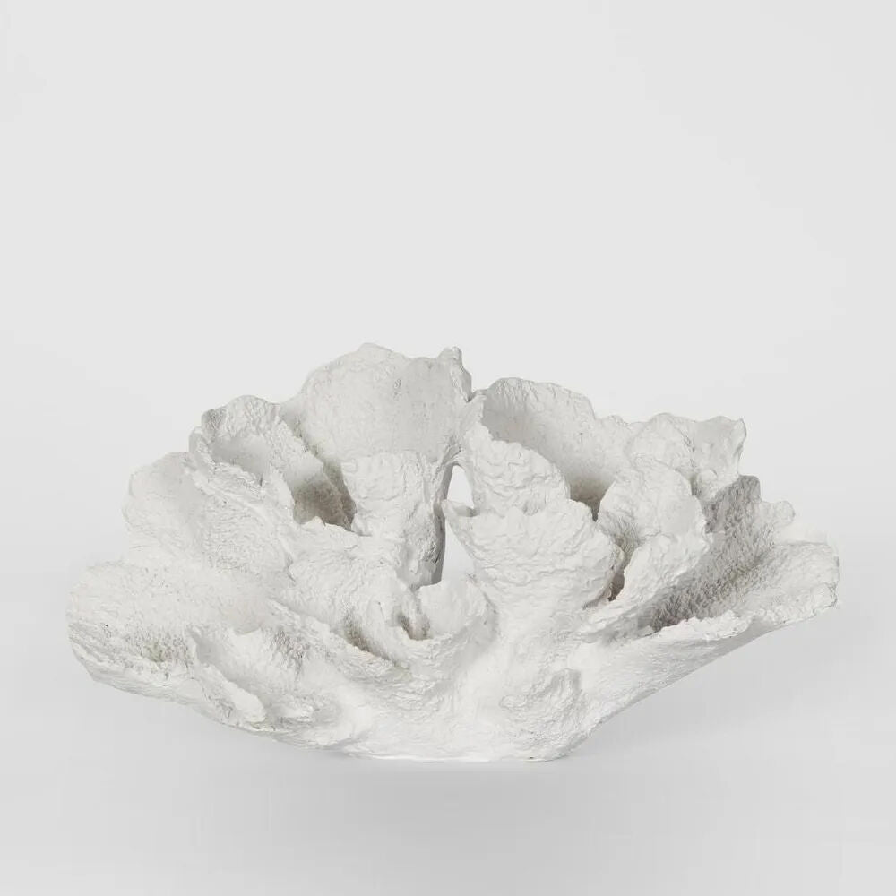 Belle Polyresin Laguna Coral Sculpture 26.5x14.5cm - White