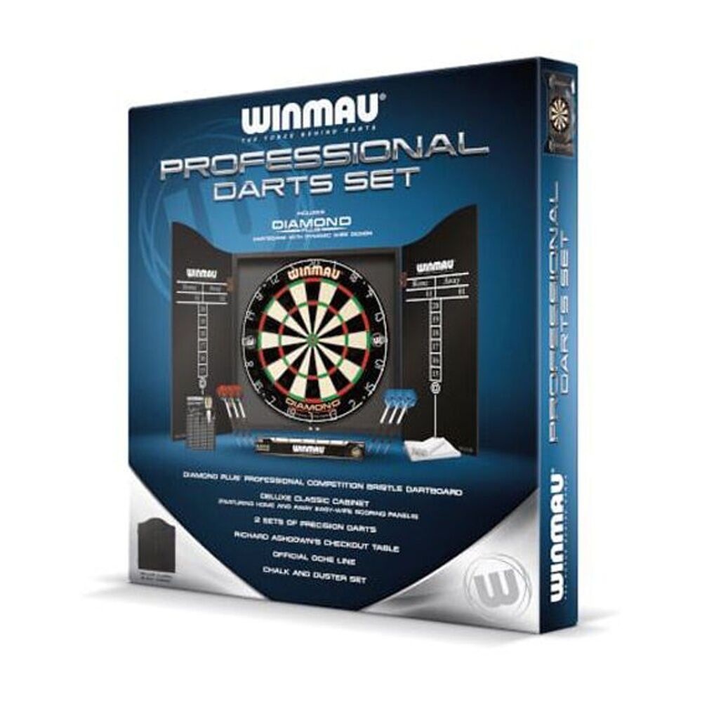 Winmau Pro Dart Set Black PDS Professional NPDS Dartboard with Cabinet