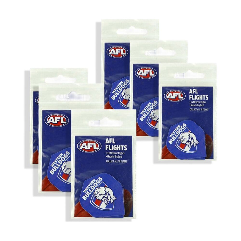 6x 3pc AFL Dart Flights Bulldogs Western Team Design Metronic England Made