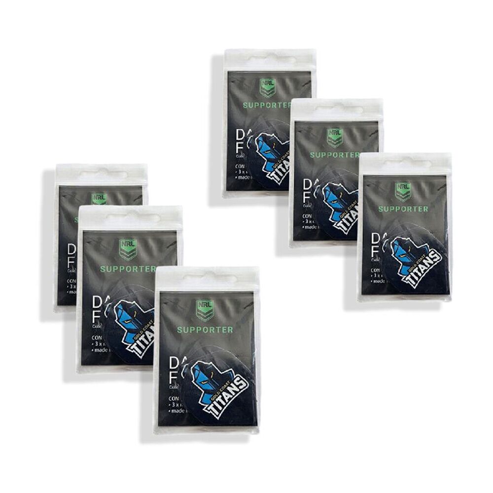 6x 3pc NRL Dart Flights Gold Coast Titans Team Design Metronic Pack England Made