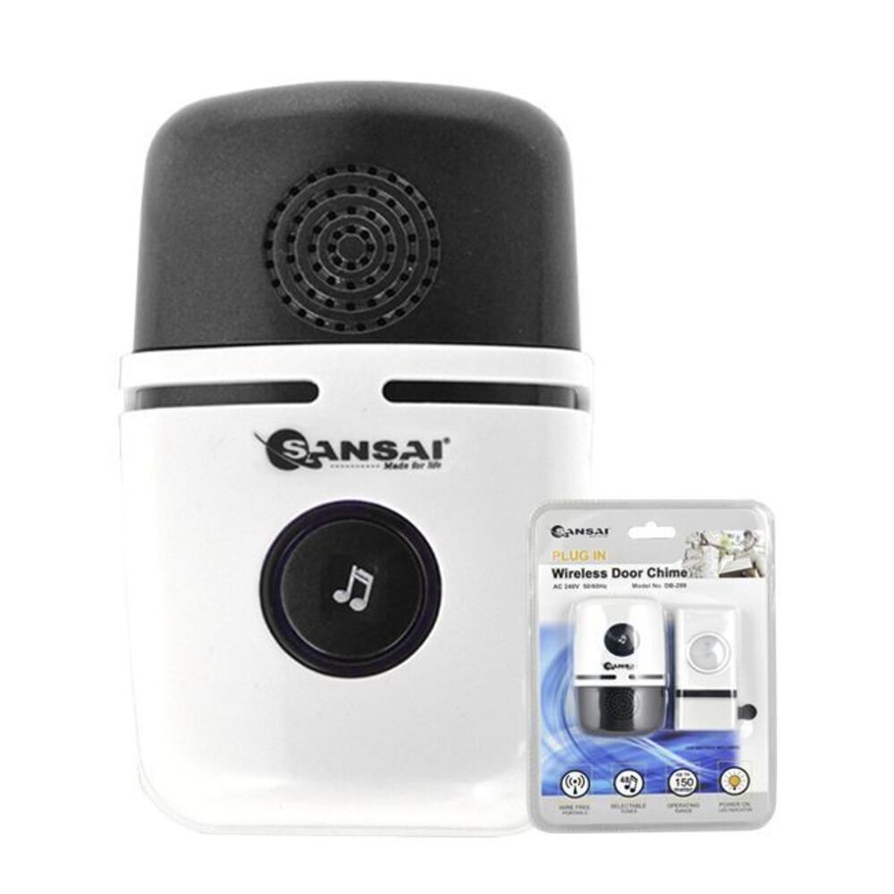 Portable Plug In Wireless Door Bell Chime w 48 Tones up to 150M