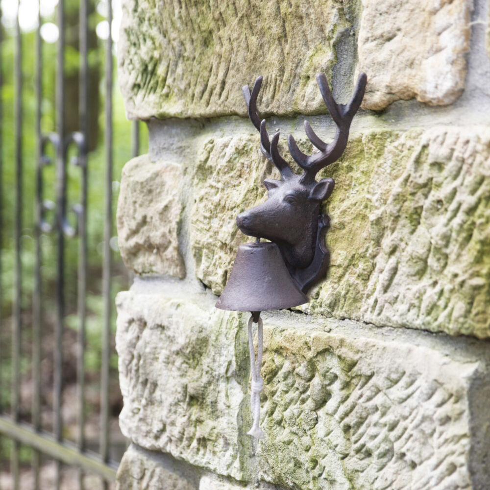 Esschert Design Cast Iron Door Bell Deer Home Decor 27cm Brown
