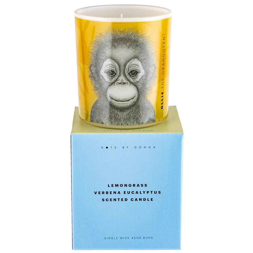2PK LMD Dots By Donna Ollie The Orangutan Glass Candle 45hr - Yellow