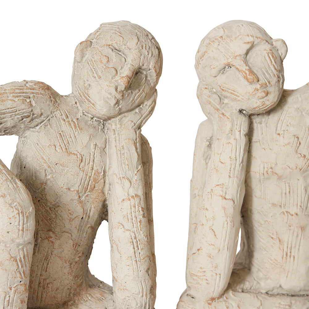 2pc E Style Thinking Man Bookends Set - 19 x 16 x 26cm