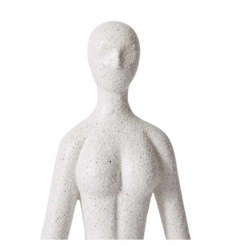 E Style 34cm Ceramic Meditation Sculpture - White