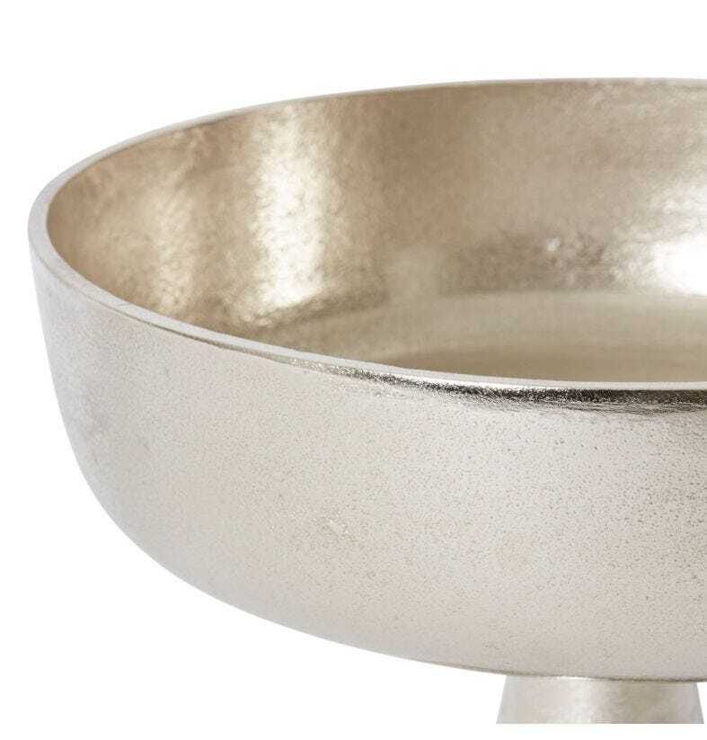 E Style 33cm Aluminium Round Dixson Footed Bowl - Silver