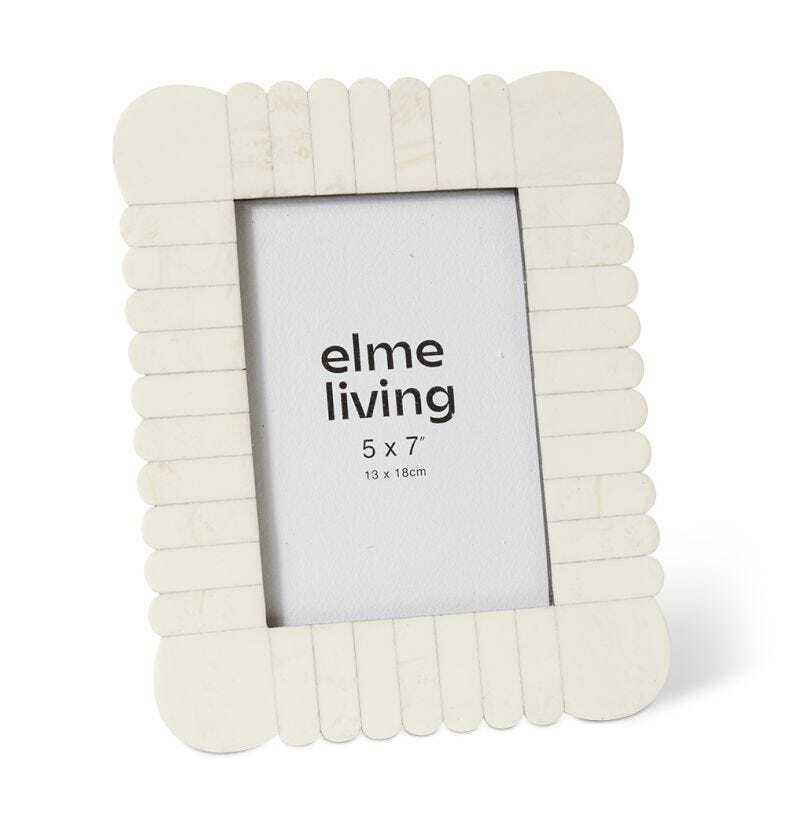 E Style Senan Resin/Glass/MDF 5x7" Photo Frame - Cream