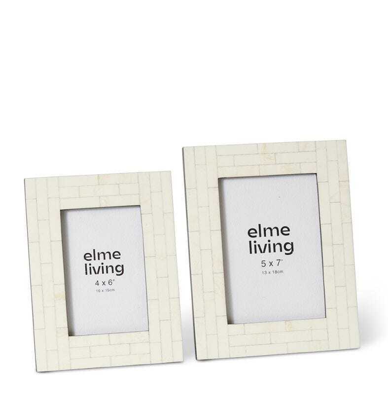 E Style Emerson Resin/Glass/MDF 5x7" Photo Frame - Cream