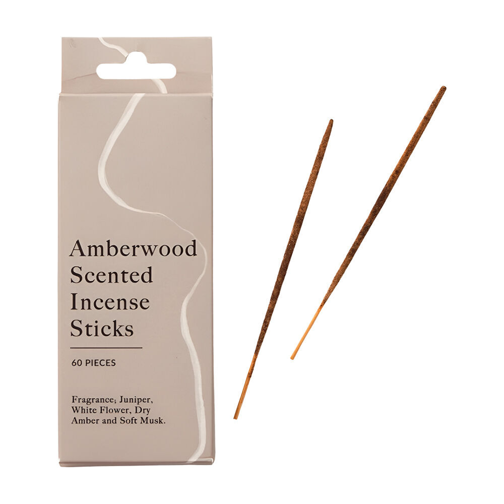 4x 60pc Pilbeam Living Amberwood Scent Incense Stick Aroma Calm Fragrance 13cm