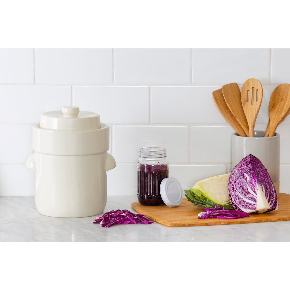 Davis & Waddell Fermentation Crock Stoneware Pot 25cm/3L - White