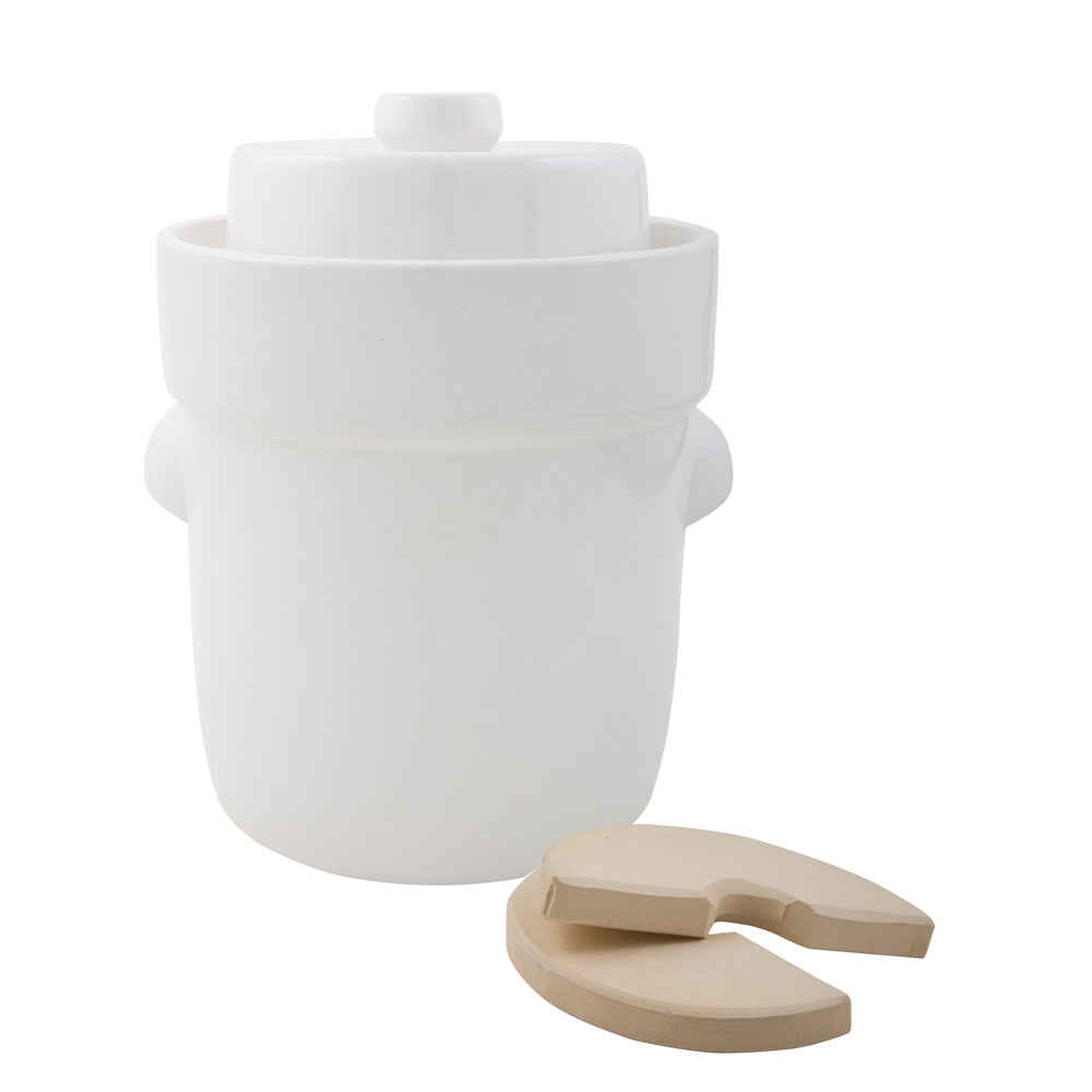 Davis & Waddell Fermentation Crock Stoneware Pot 33cm/5L - White