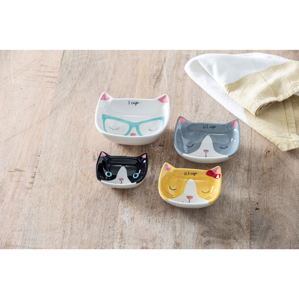 4pc Davis & Waddell Kitty Crew Measuring Cups Set 14x12cm