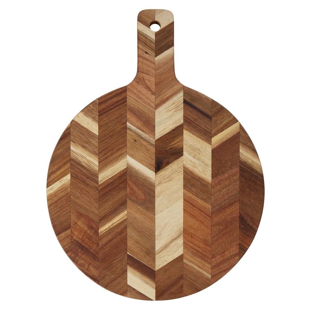 Davis & Waddell Herringbone Acacia Cutting Board Round 33x40cm - Natural