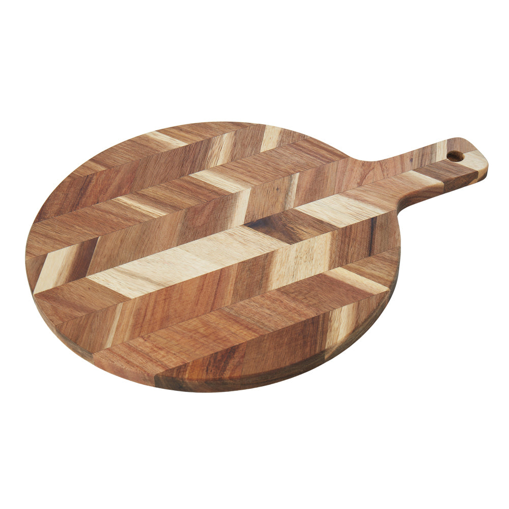 Davis & Waddell Herringbone Acacia Cutting Board Round 33x40cm - Natural