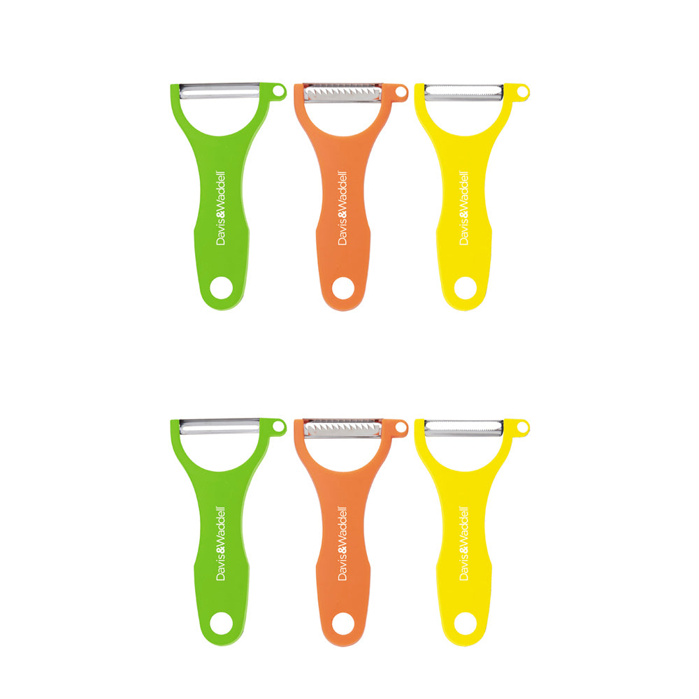 2x 3pc Davis & Waddell Peeler Standard/Julienne/Serrated Set 13x7cm