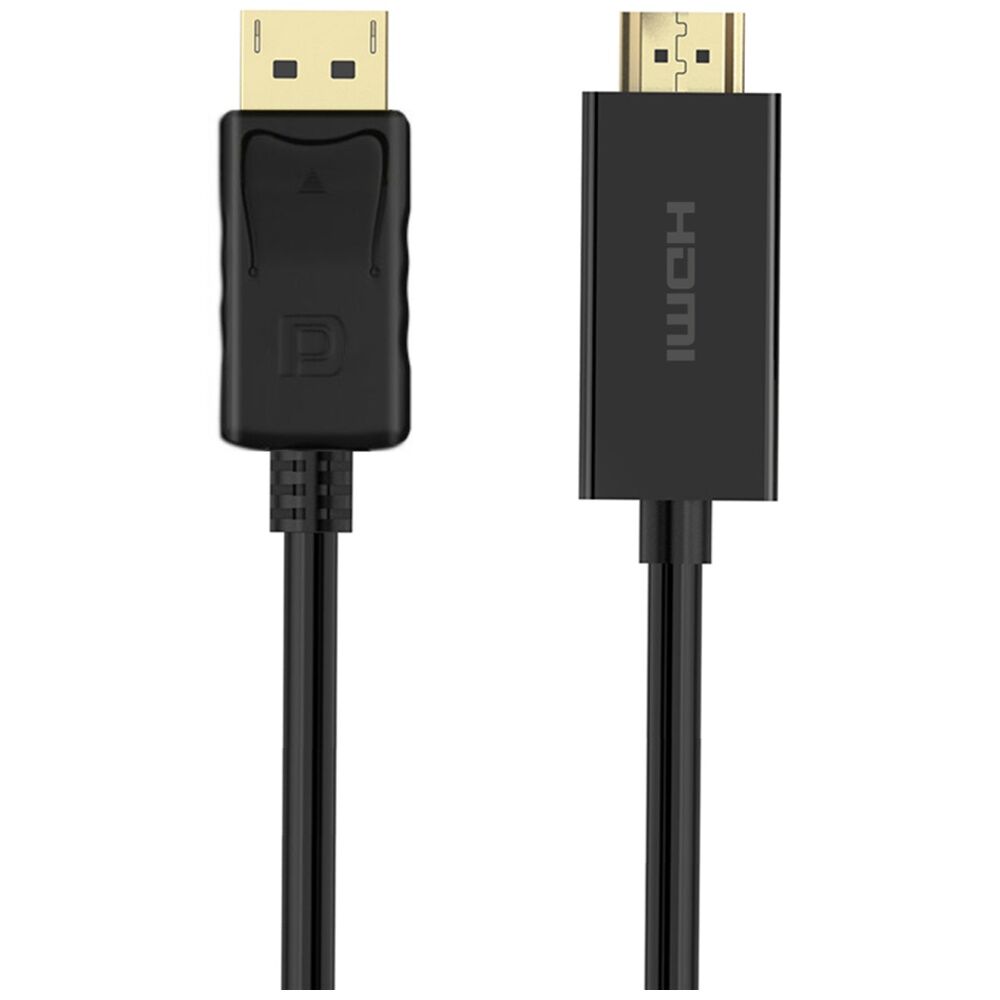 Cruxtec Displayport Male To HDMI Cable Gold Plated Black 4K 5m