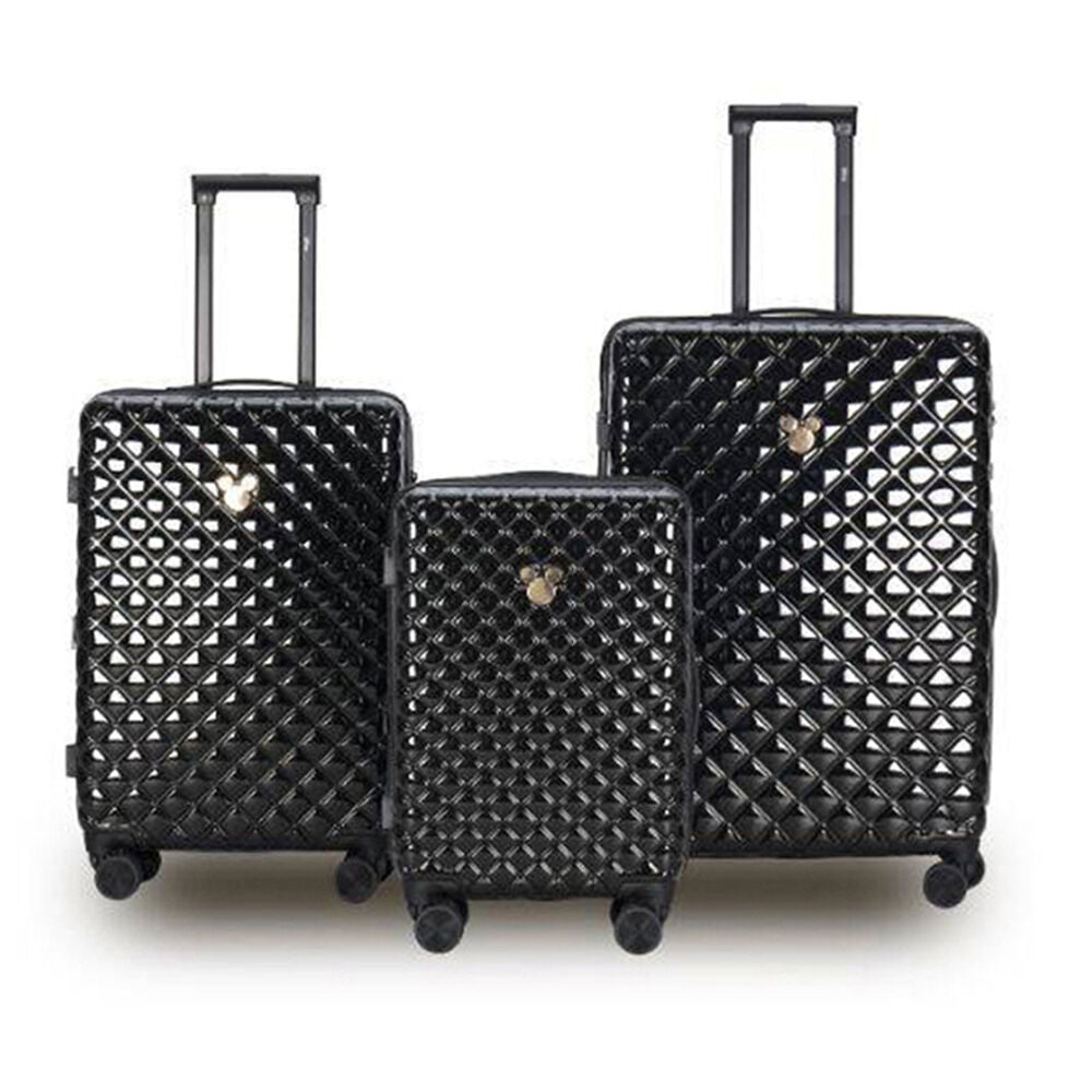 3pc Disney Mickey Suitcase Trolley Luggage Set - Black