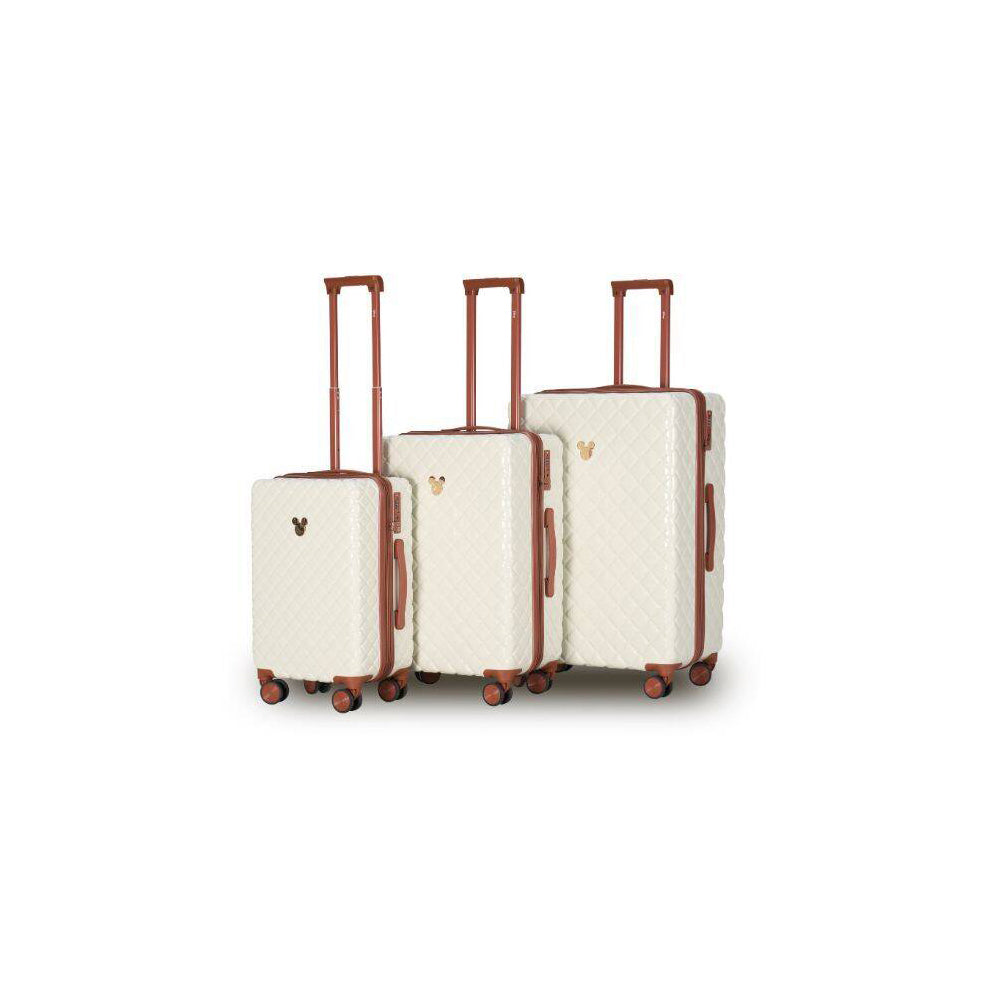 3pc Disney Mickey Suitcase Trolley Luggage Set - Ivory/Tan