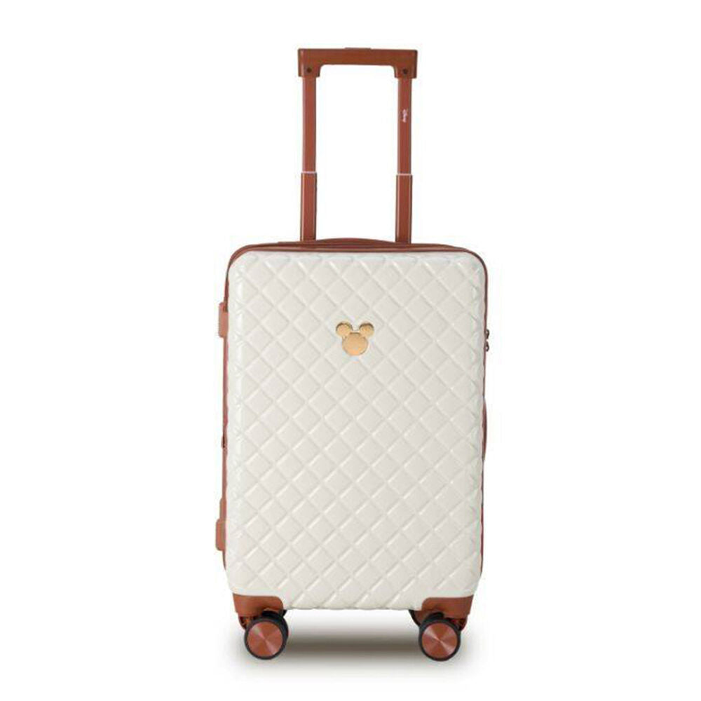 Disney Mickey 54cm Suitcase Luggage Trolley Case - Ivory/Tan