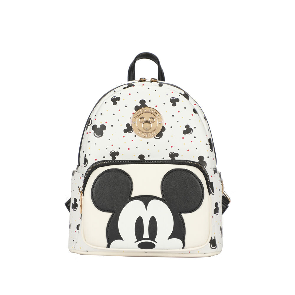 Disney Mickey Deluxe PU Leather Backpack 25x29cm - Black/White