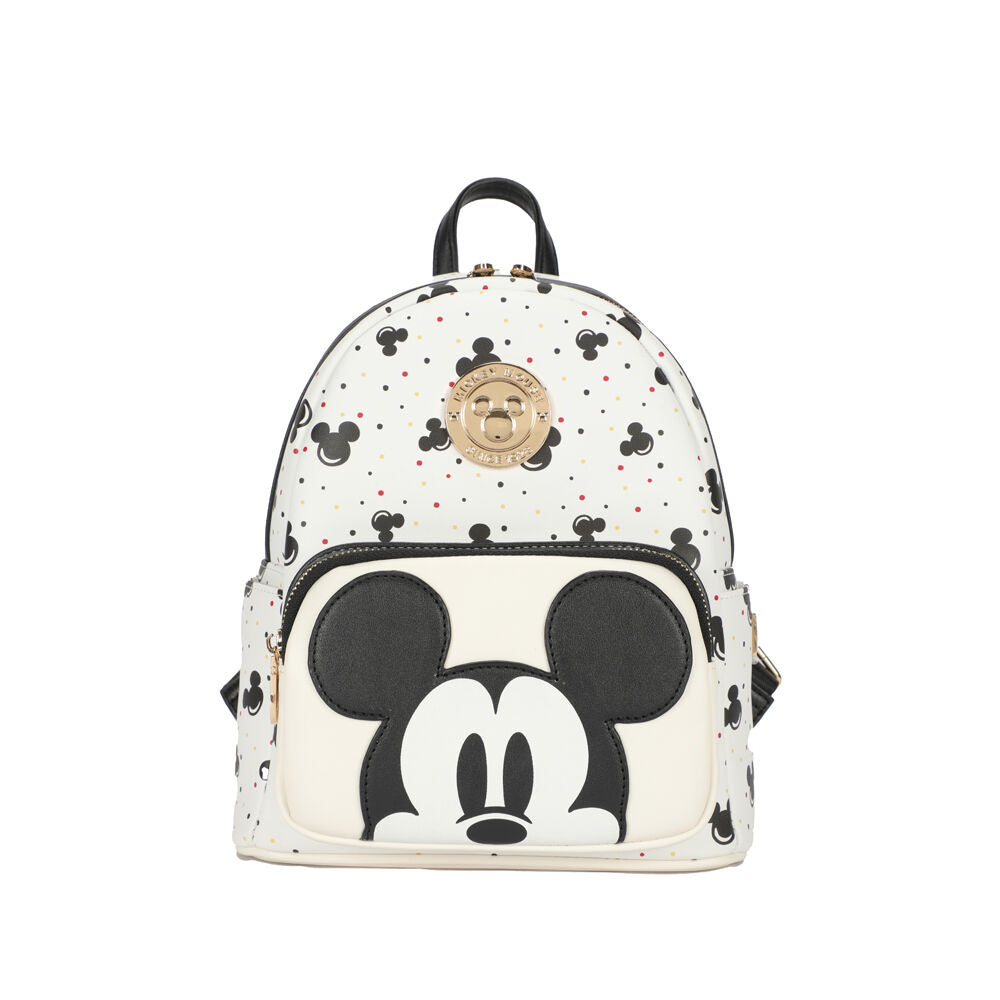 Disney Mickey Deluxe PU Leather Backpack 25x29cm - Black/White