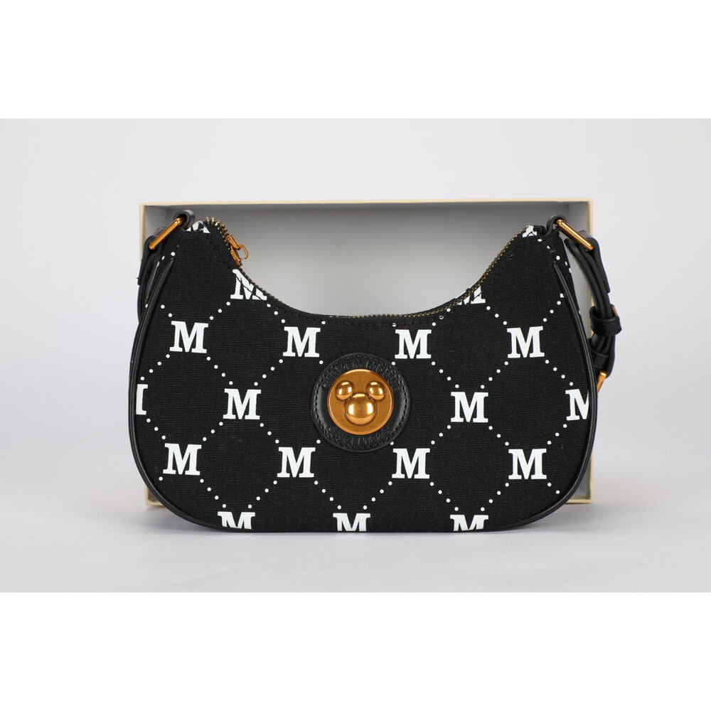 Disney Mickey Canvas Shoulder Handbag 24x12cm - Black
