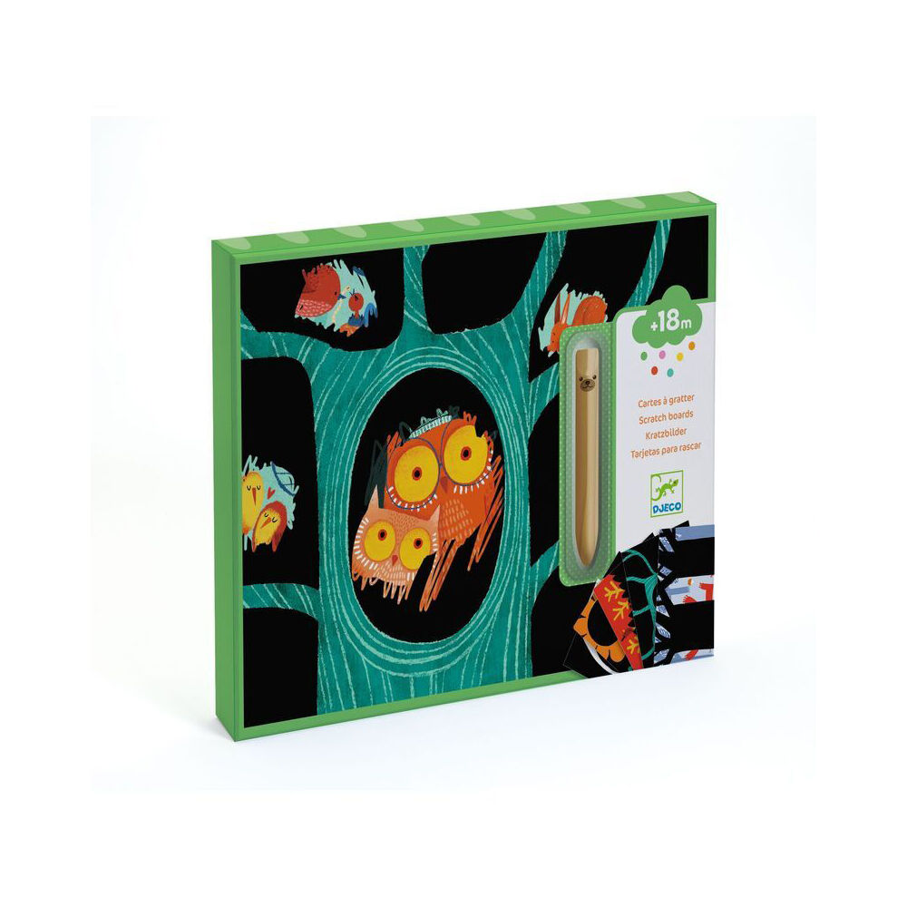 Djeco Learning About Animals Scratch Cards 21x28cm Kids 18m+