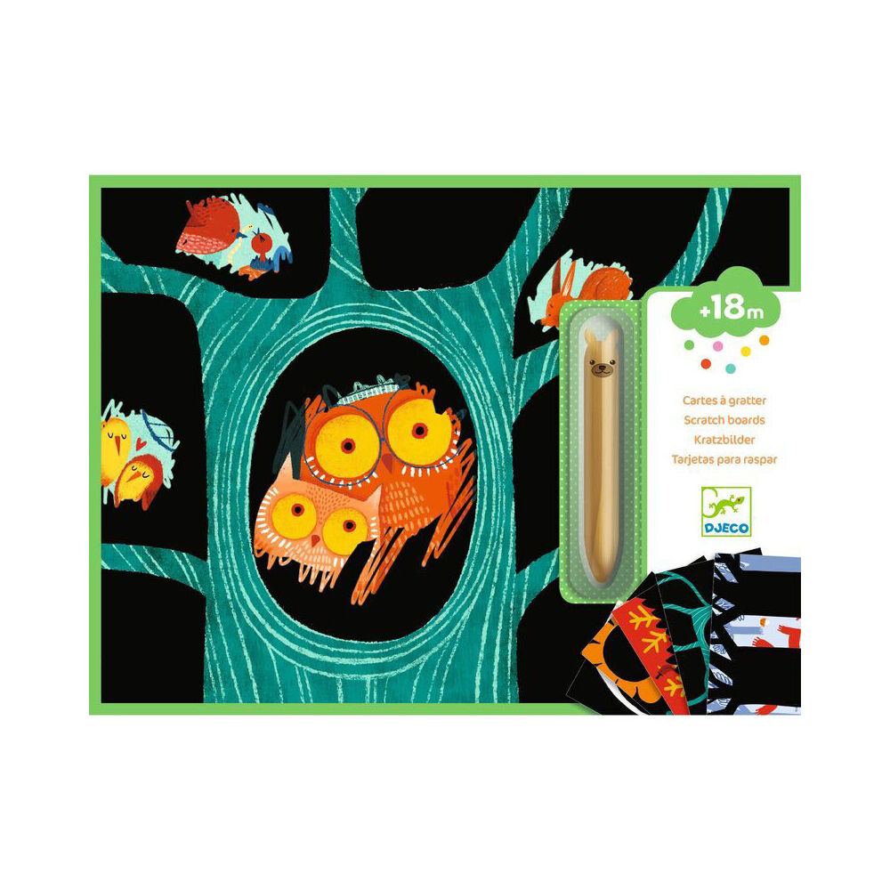 Djeco Learning About Animals Scratch Cards 21x28cm Kids 18m+