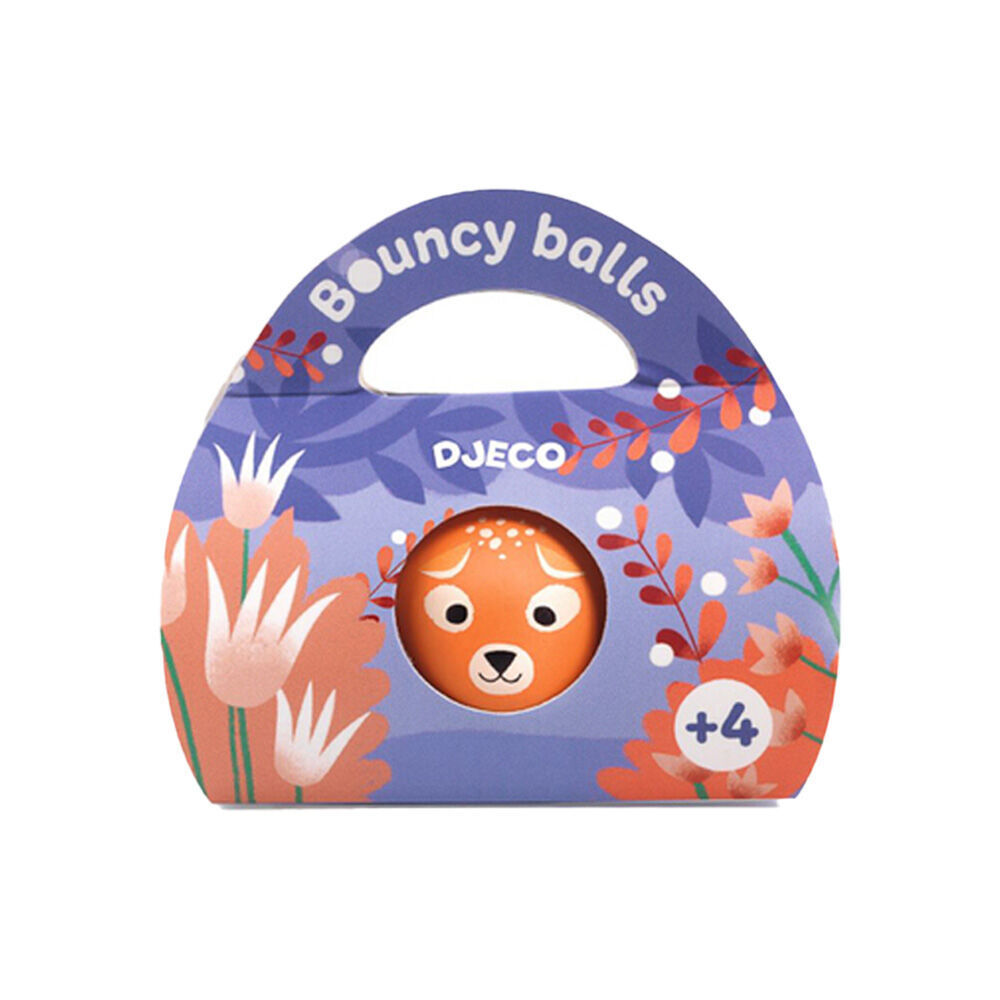 4PK Djeco Rubber Bouncing Ball 10x9cm Kids Toy - Assorted 4y+