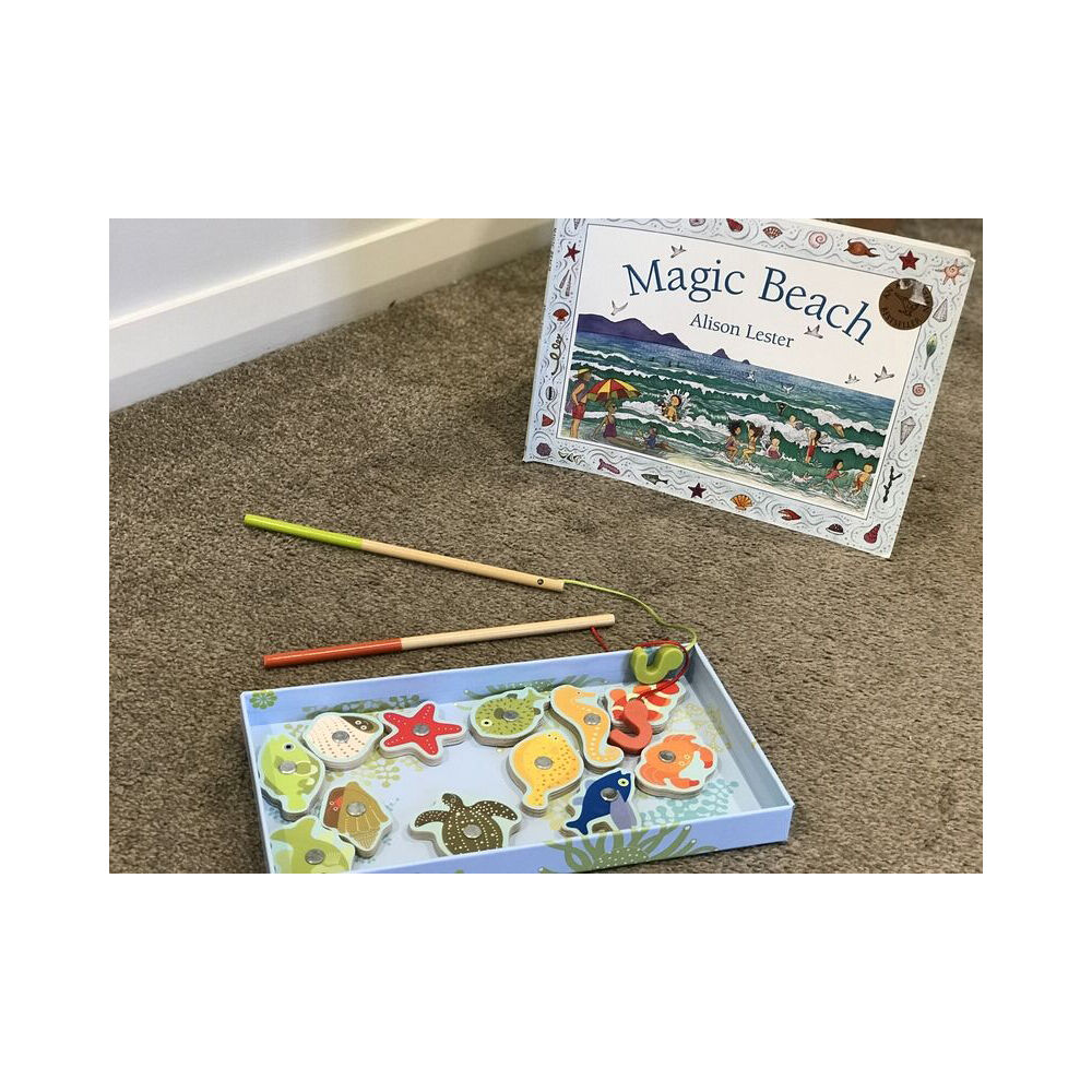 12pc Djeco Magnetic Tropical Fishing Toy Kids/Children 2y+