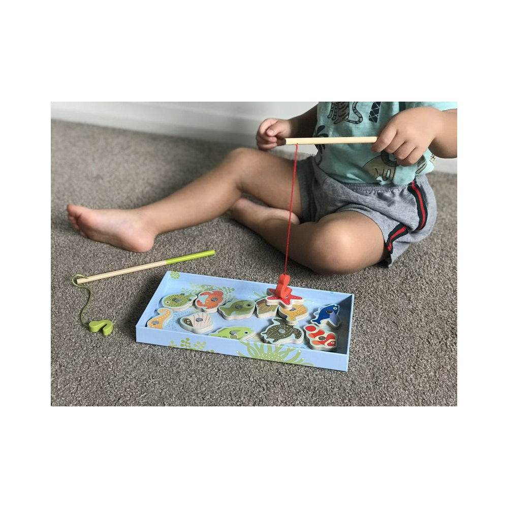 12pc Djeco Magnetic Tropical Fishing Toy Kids/Children 2y+