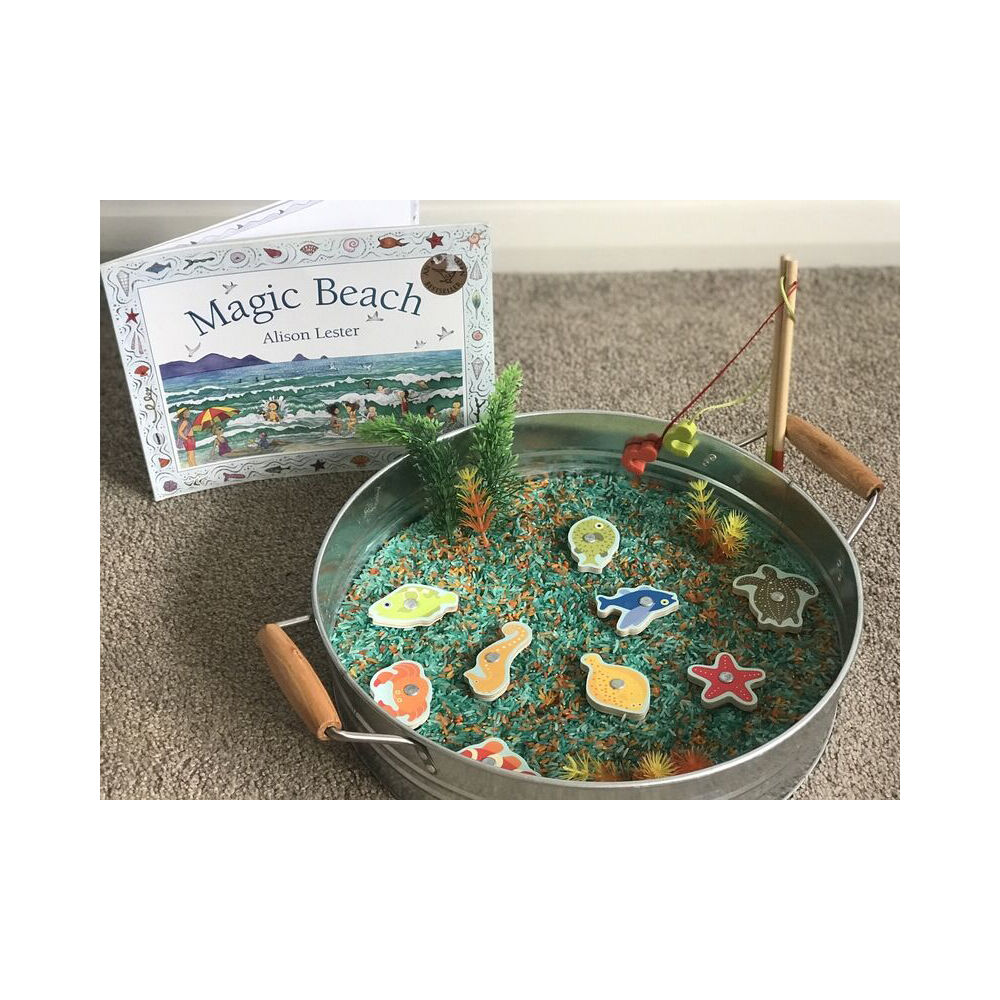 12pc Djeco Magnetic Tropical Fishing Toy Kids/Children 2y+