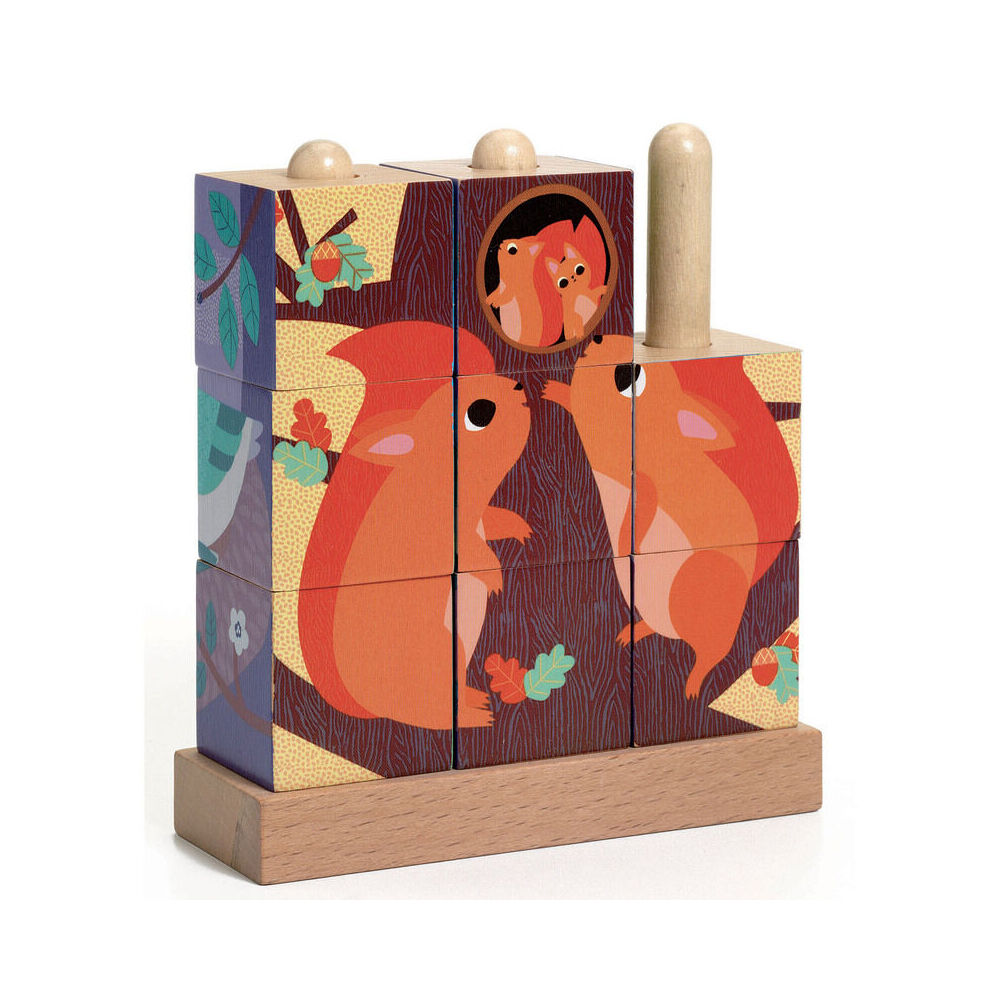 10pc Djeco Puzz Up Forest Wooden Blocks Puzzle Kids/Children Toy 3y+
