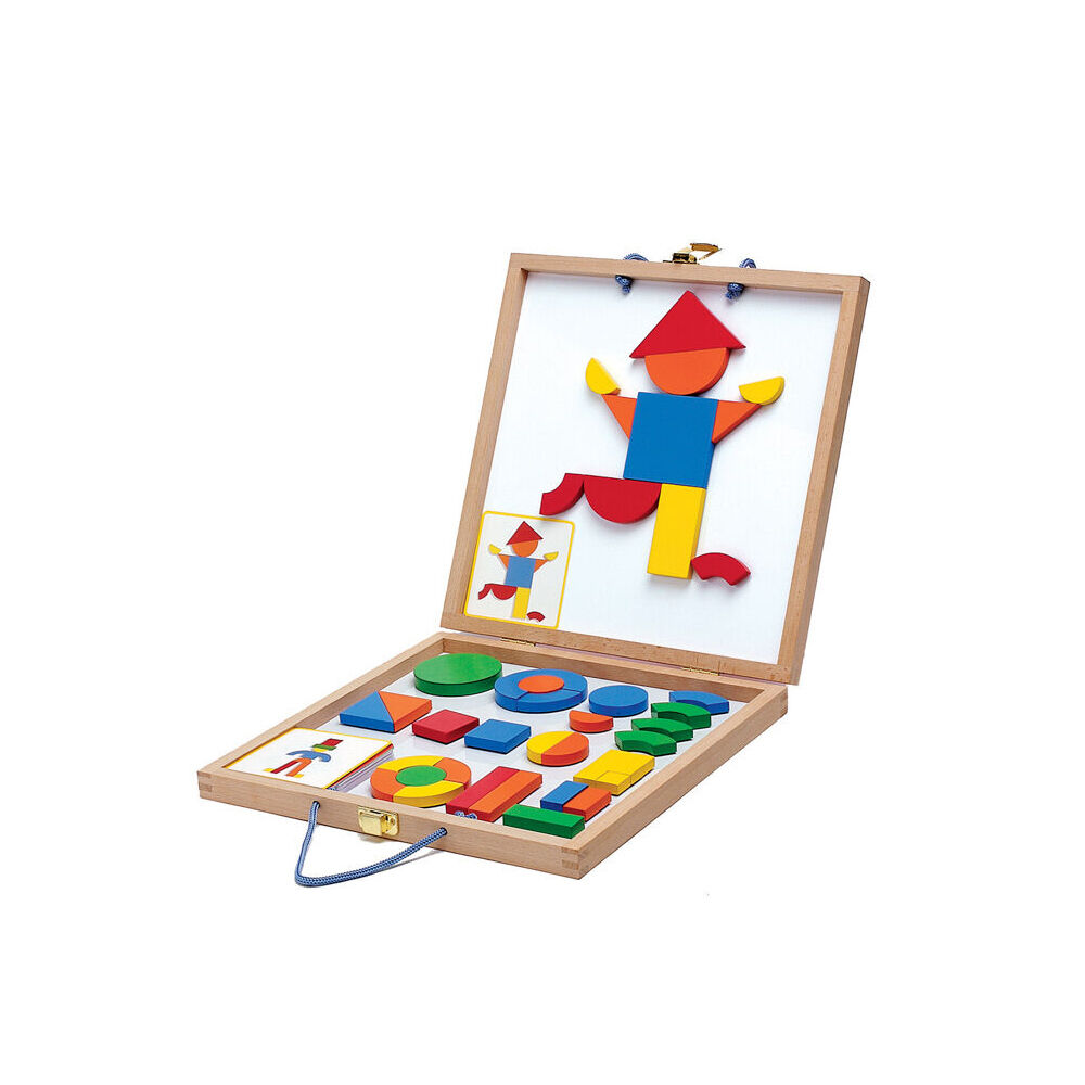 42pc Djeco Wooden Geoform Magnetic Boxed Set Kids Toy 3y+